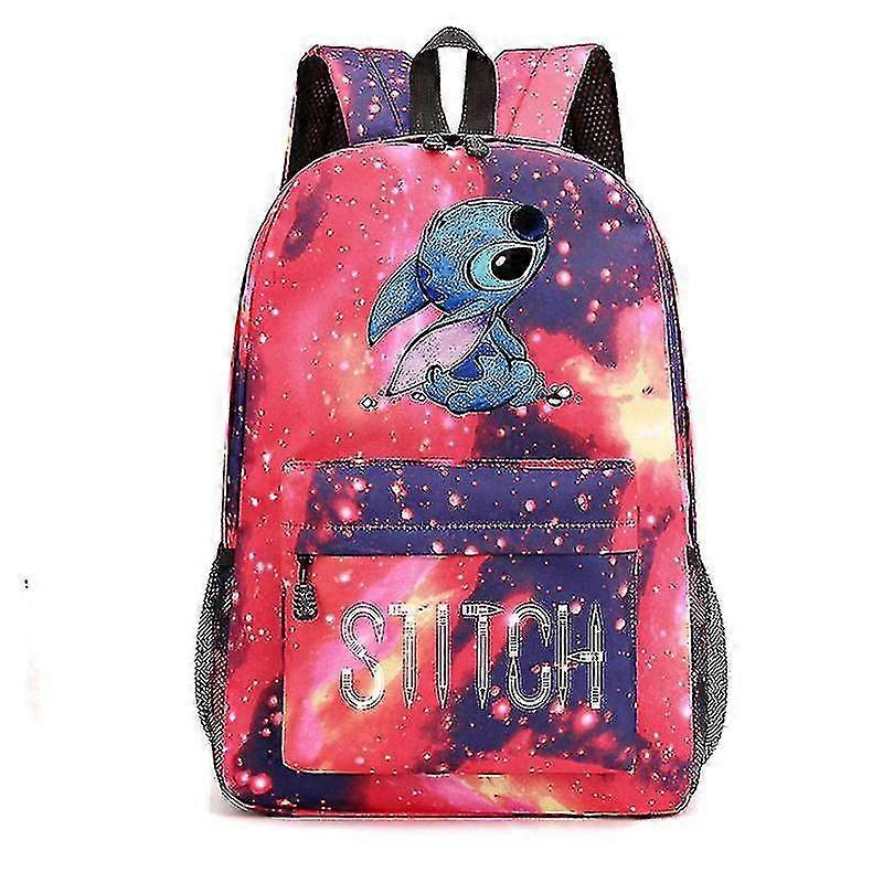 Stitch Sac à dos Noir Ciel étoilé Grande capacité Élève Cartable Tide V A