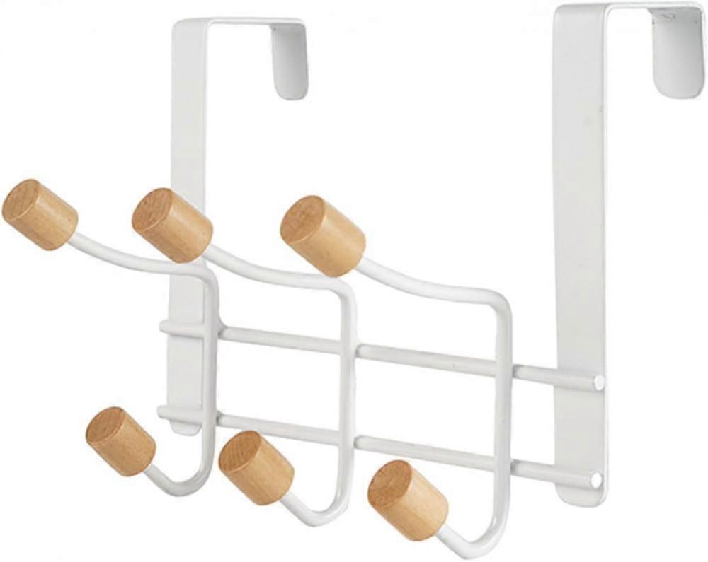 Multi Hook Door Hanger, Anti Rust Iron White No Drilling Door Hooks, Over Door Towel Rack, Over the Door Hooks, Over Door Hanger