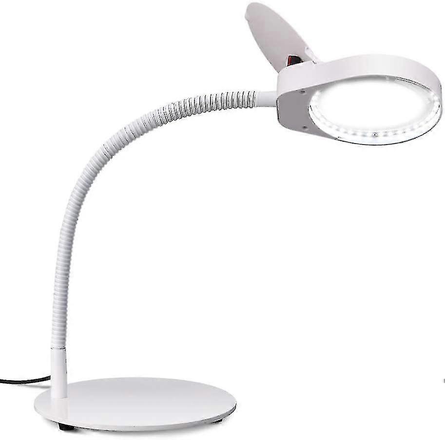 Tm-home - Flexible Magnifying Lamp With Stand - Led Bulb - X3 Magnification - Ideal Compatible With Precision Work - White