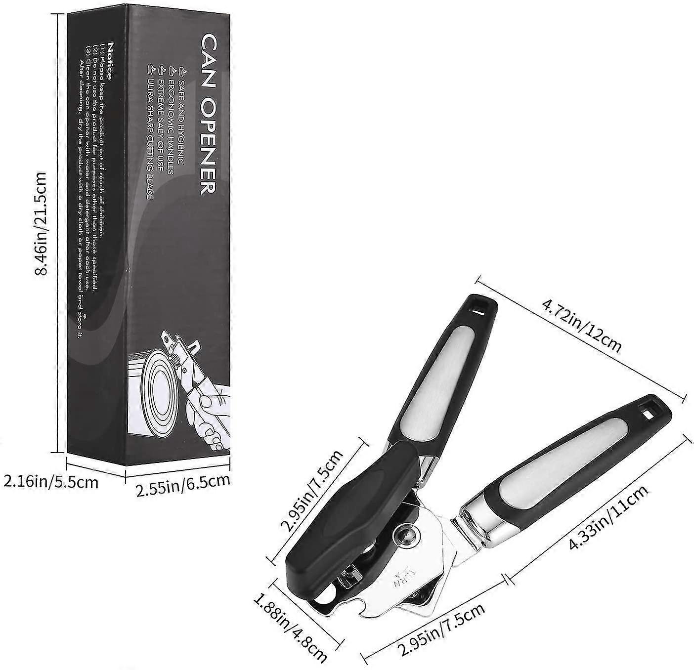 Can Opener, 3-in-1 Manual Stainless Steel Can Opener, Smooth Edge, Bottle Opener With Non-slip Handle And Easy-turn Knob For Kitch