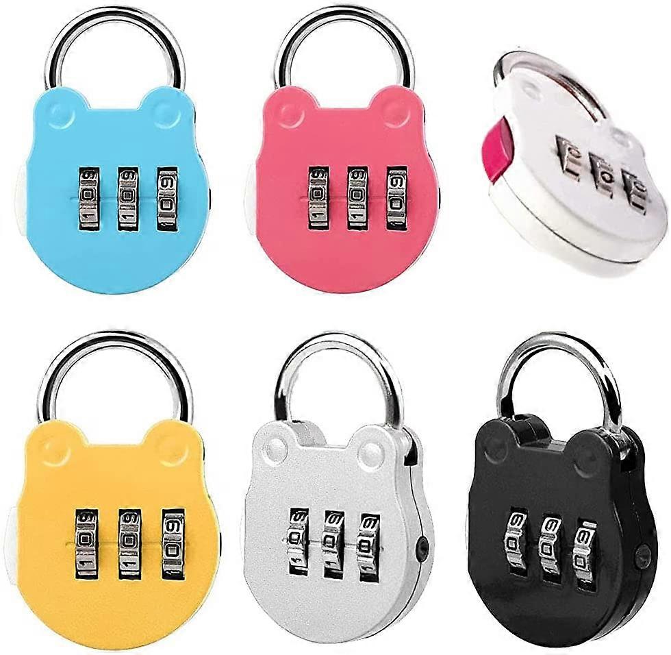 6 Pieces Combination Padlock, Mini Combination Padlock, Colorful Combination Lock, Colorful Resettable Mini Combination Padlock, for Gym, Suitcase, Wa