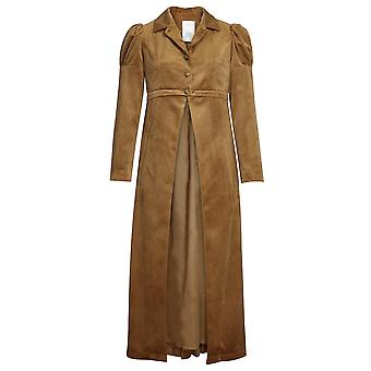 Chic Star Corduroy Duster Jacket In Khaki