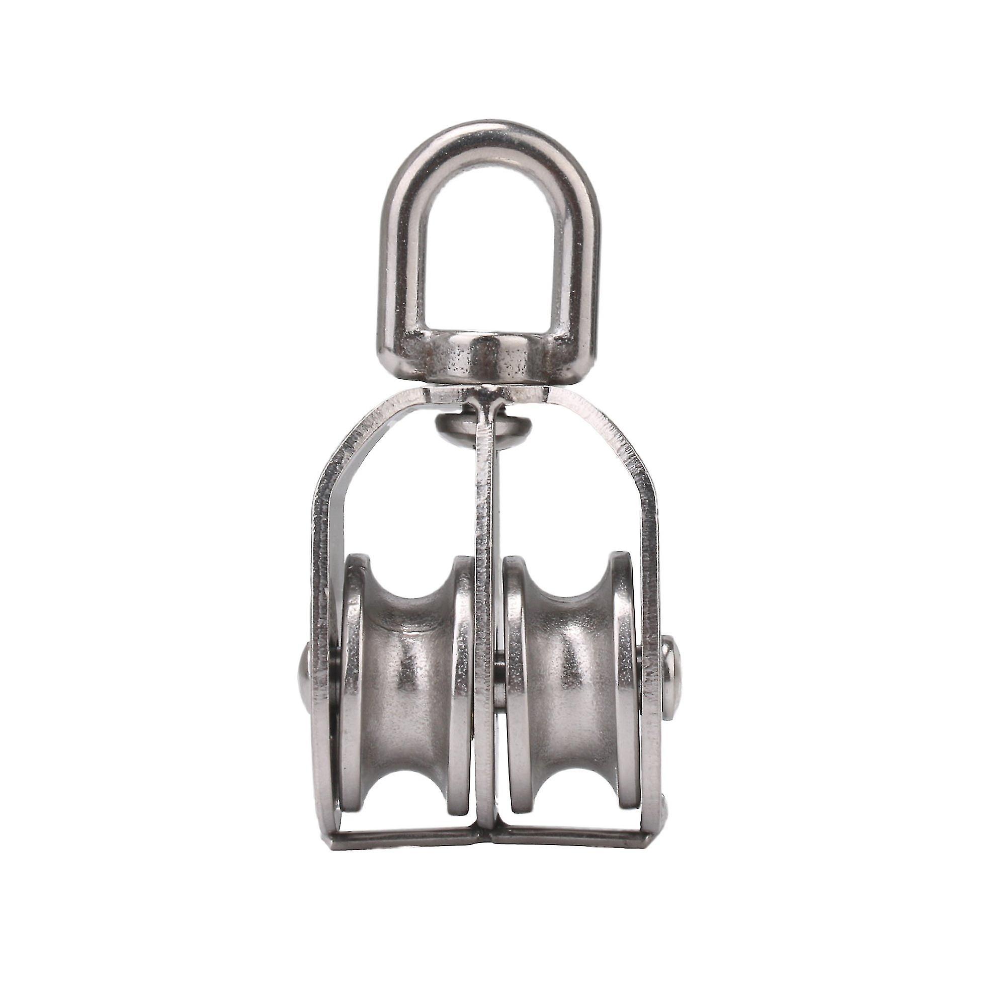 Lifting Hooks, Clamps Shackles M32 Swivel Stainless Steel 304 Double Pulley Block Fixed Pulley Lifting