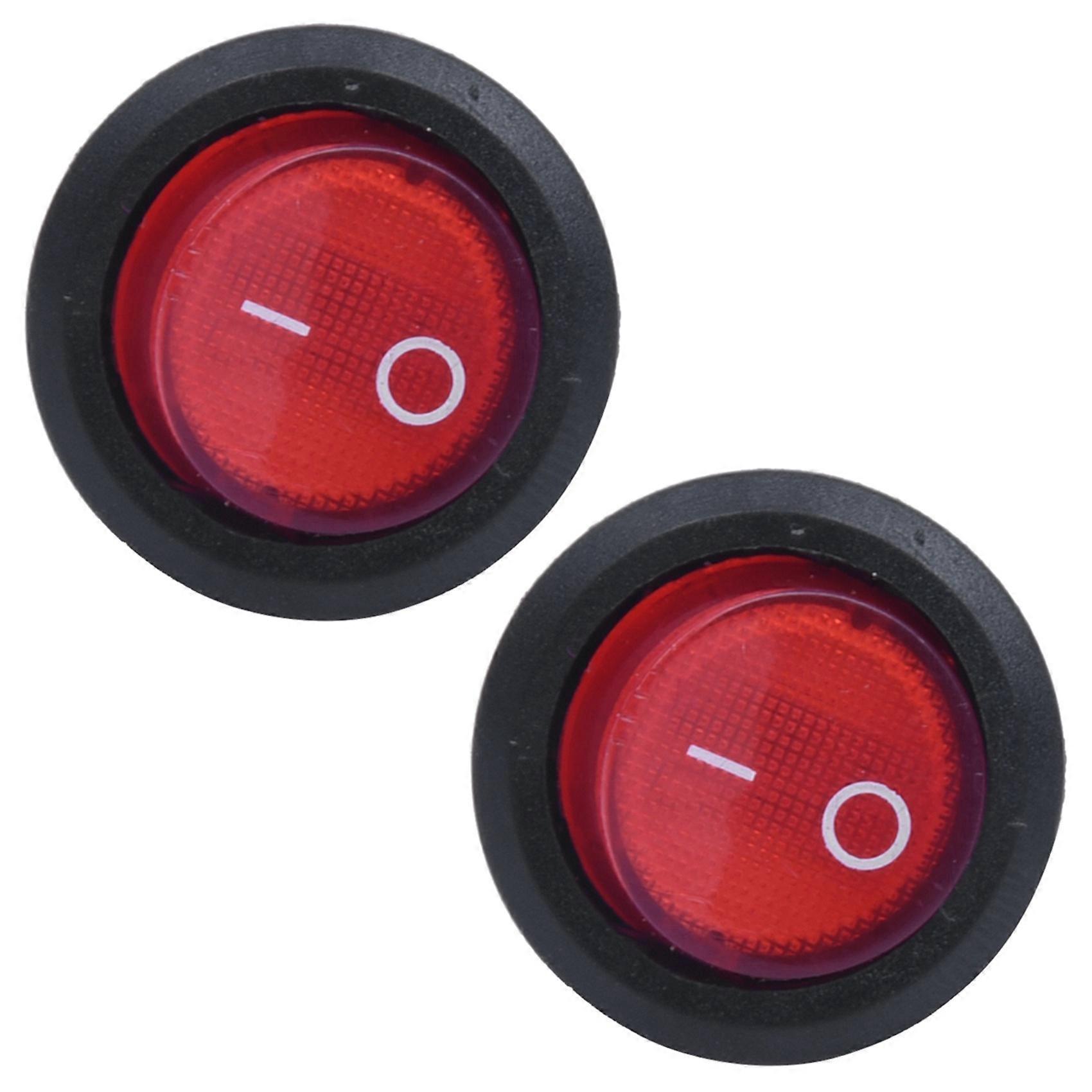 2X Rocker Switch Bipolar ON OFF Red 3 Pins 220V