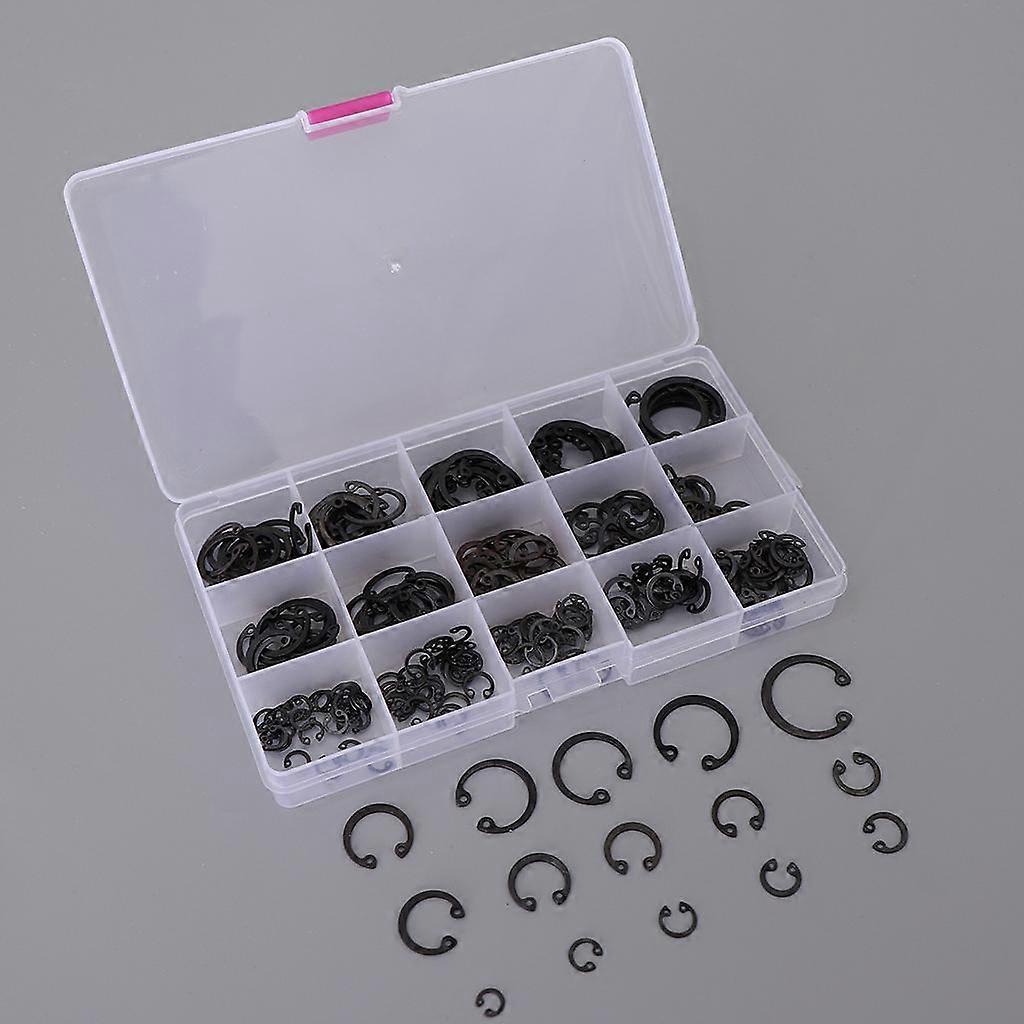175x 15 Kinds Steel External Circlip Retaining Ring Snap Ring Assortment Kit