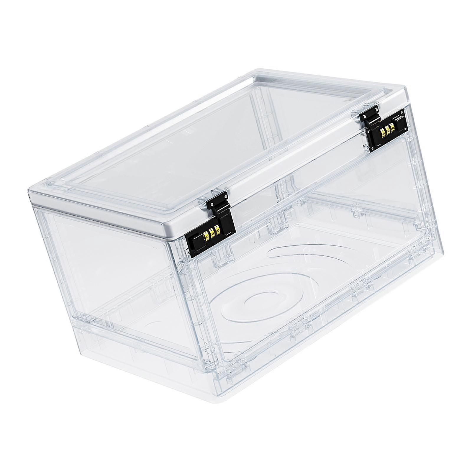 Transparent Box with Password Lock Containers Clear Lockable Storage Box Lockable Storage Bin for Garage Home Office