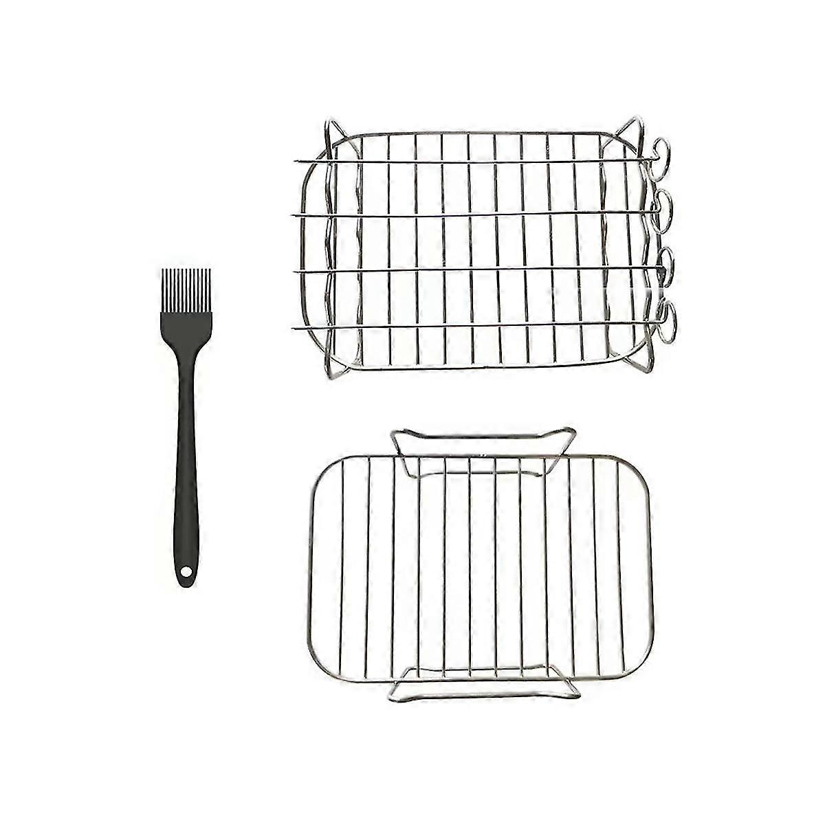 Double Boiler Accessory 2 Piece Rack With 4 Skewers And Brush Accessory
