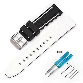22MM For Blancpain & Swatch Fifty Fathoms Two-Color Silicone Strap Included Tool