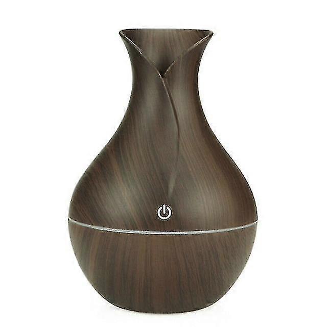 Diffuser Humidifier Aromatherapy Wood Grain Vase Aroma Lights Home