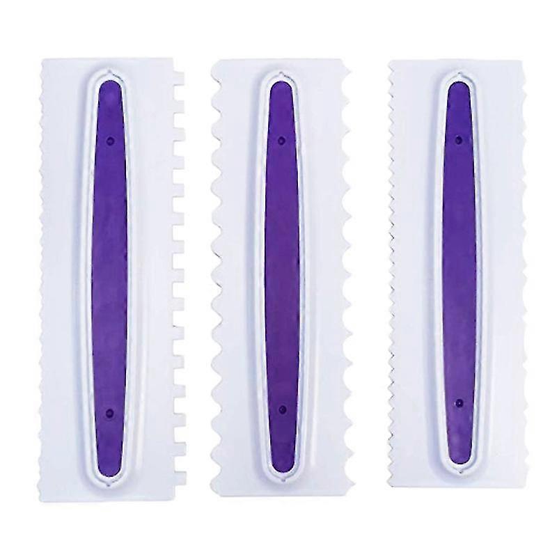 3pcs Buttercream Scraper Comb Plastic Scraper Buttercream Scraper Fondant Cake Decorating Tools Diy Baking Tools