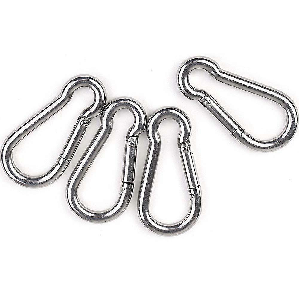 3 Inch Stainless Steel Spring Snap Hook Carabiner - 4 Pack