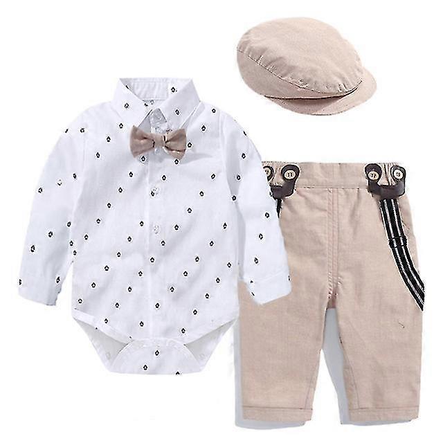 Boy Clothes Set Man Suit With Bow Toddler Kid Suit Set Romper For New Ba Belt Pants Set