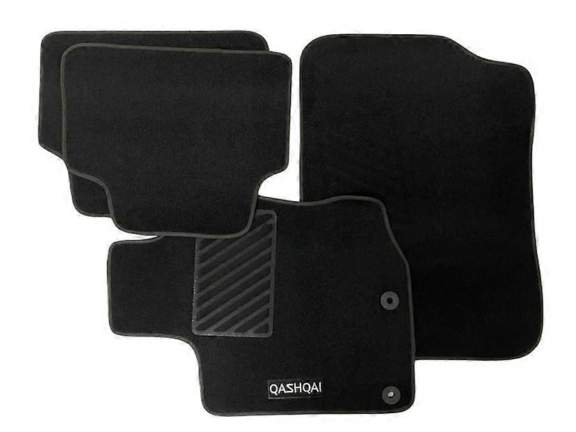 QASQHAI II (2013-2020) سجادة أرضية مخملية سوداء 4 قطع جديد