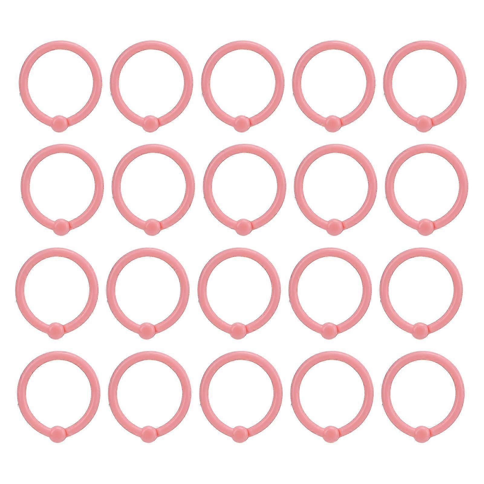 40 Pcs Multicolor Loose Leaf Paper Binder Rings - Round Hole Single Rings
