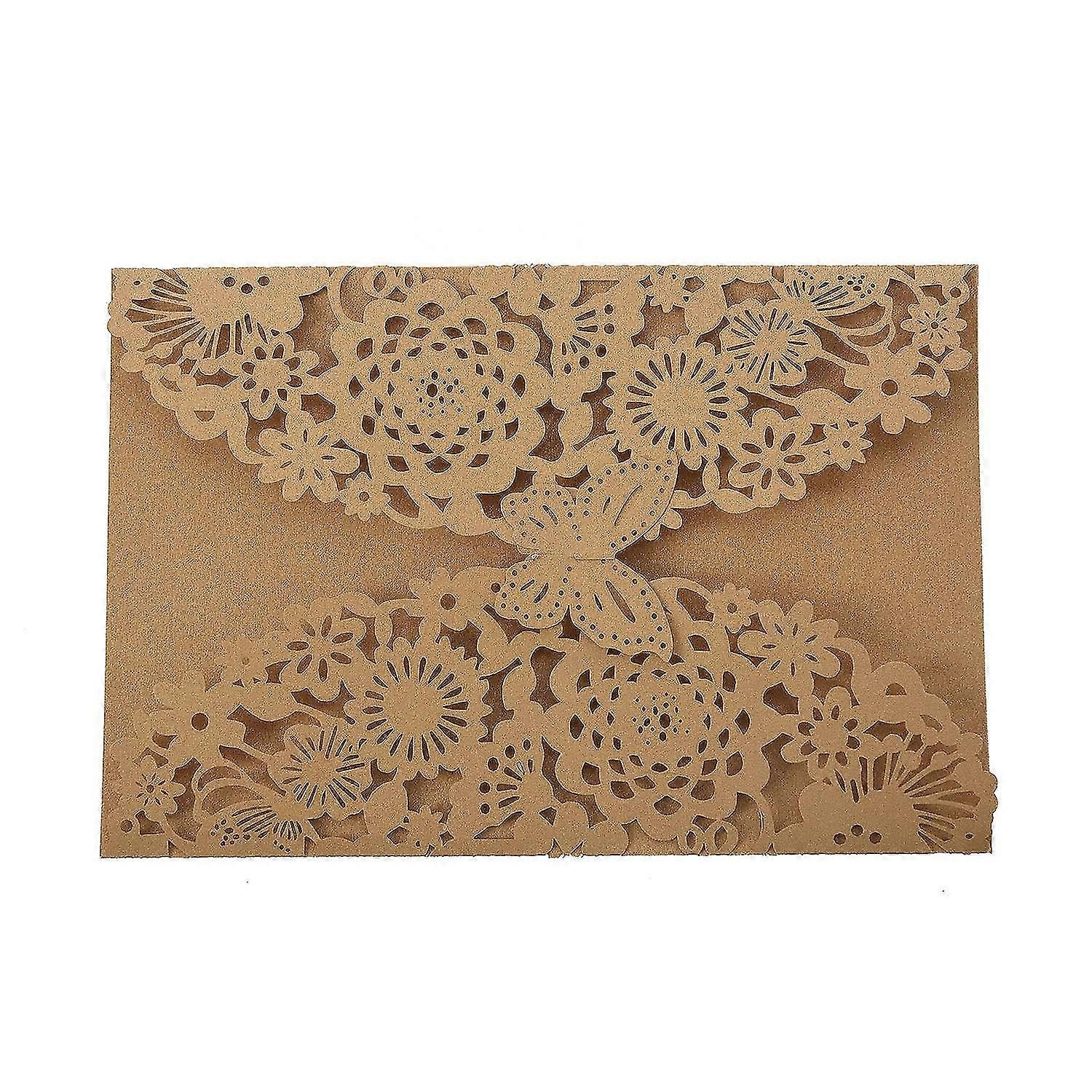 10pcsset Delicate Carved Butterflies Romantic Wedding Party Invitation Card Envelope Invitations F