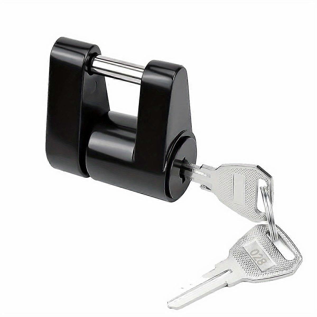 Black Trailer Hitch Coupler Lock, Dia 1/4 Inch