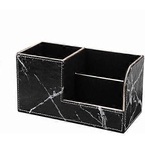 Multifunctional Desktop Leather Finishing Storage Box,Marble Square Pen Holder