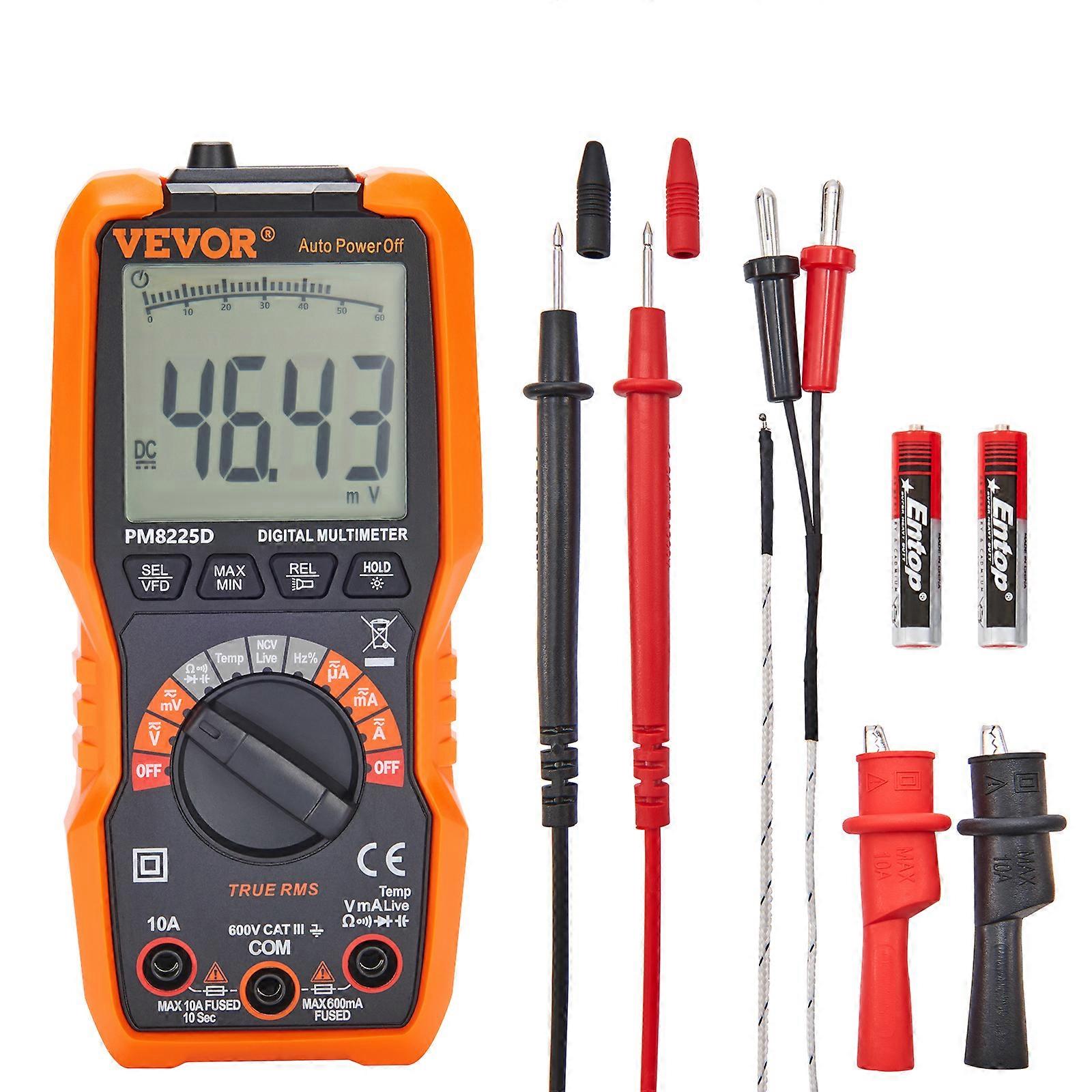 Digital-Multimeter, 6000 Counts, Multimeter-Tester, DC-AC-Voltmeter NCV, Ohm-Volt-Ampere-Tester, für Spannung, Strom, Widerstand, Kapazität, Durchgangsdio