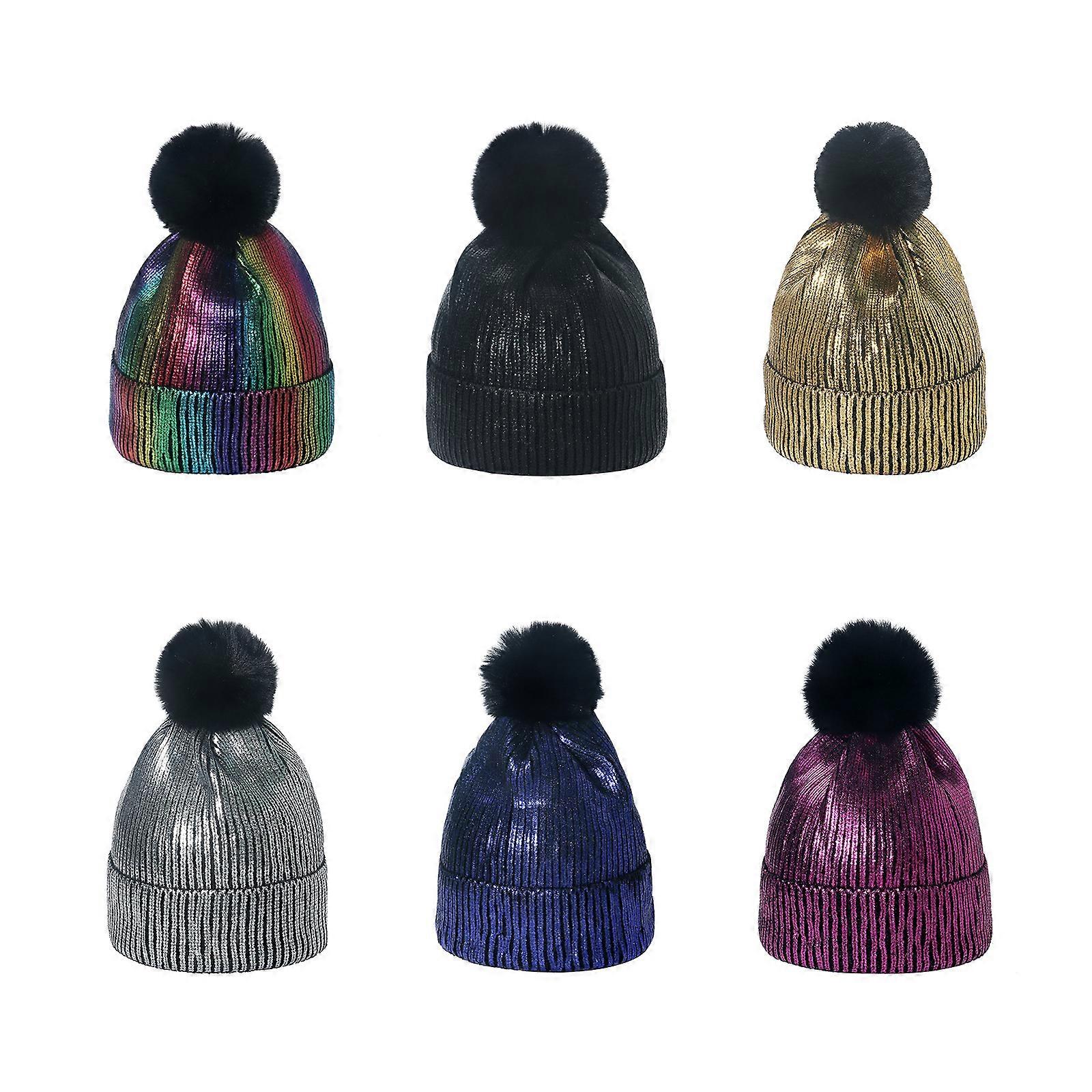 2023 Nuovo cappello invernale unisex Cappellino acrilico Ins Oro Argento Escursionismo Racchette da neve Ragazze Berretto Sci Semplice Caldo