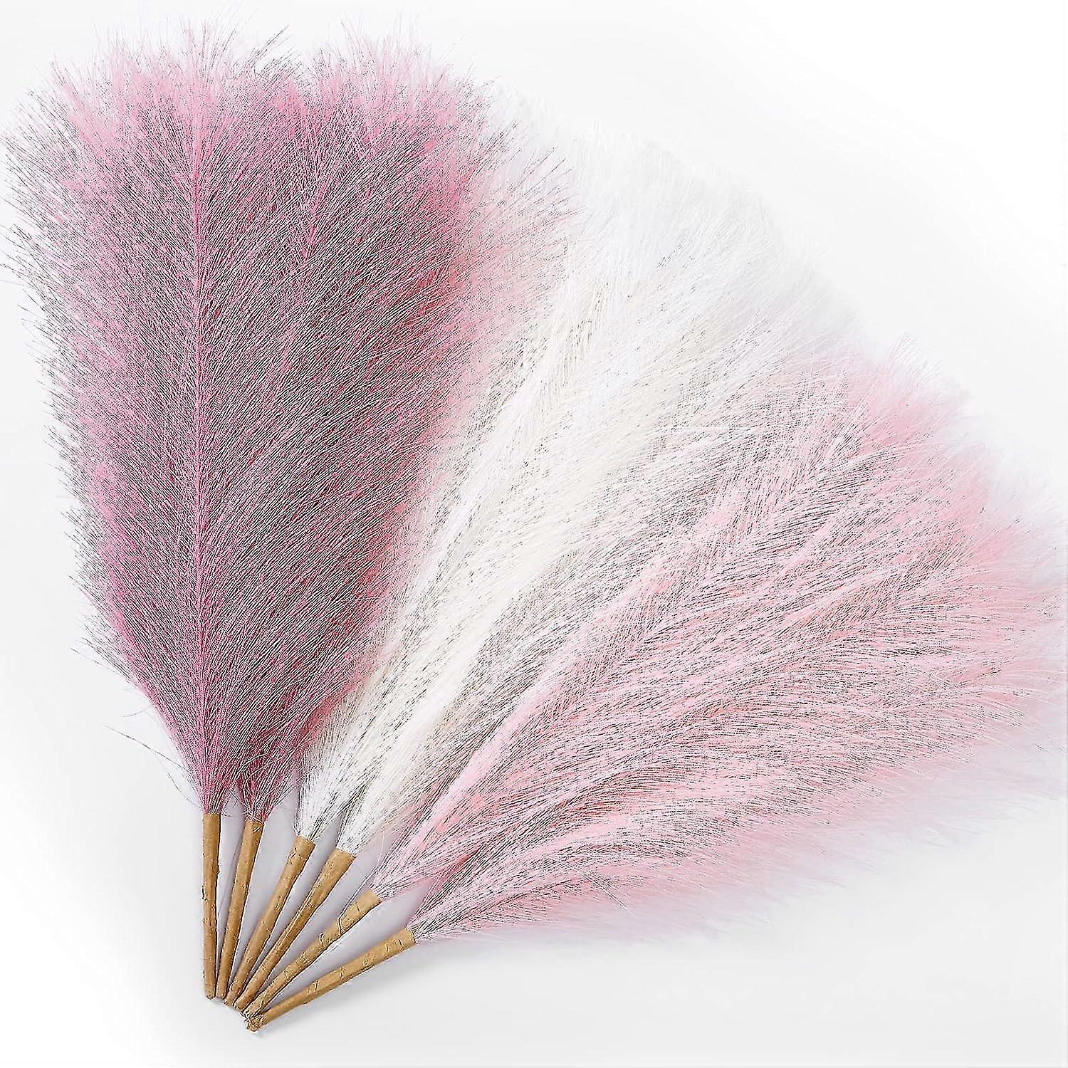 パンパスグラスピンクの装飾17.7インチ6個、フェイクパンパスグラスホームデコレーション、人工パンパスグラスブラッシュ