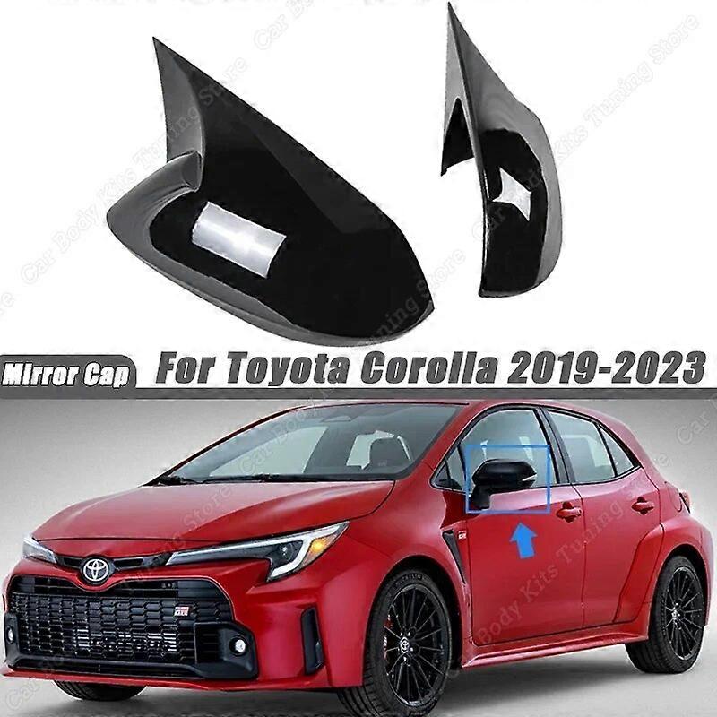 For Toyota Corolla 2019 2020 2021 2022 2023 Gloss Black Side Rearview Mirror Cover Cap Exterior Trim Body Kits Car AccessoriesMotor Vehicle Mirrors