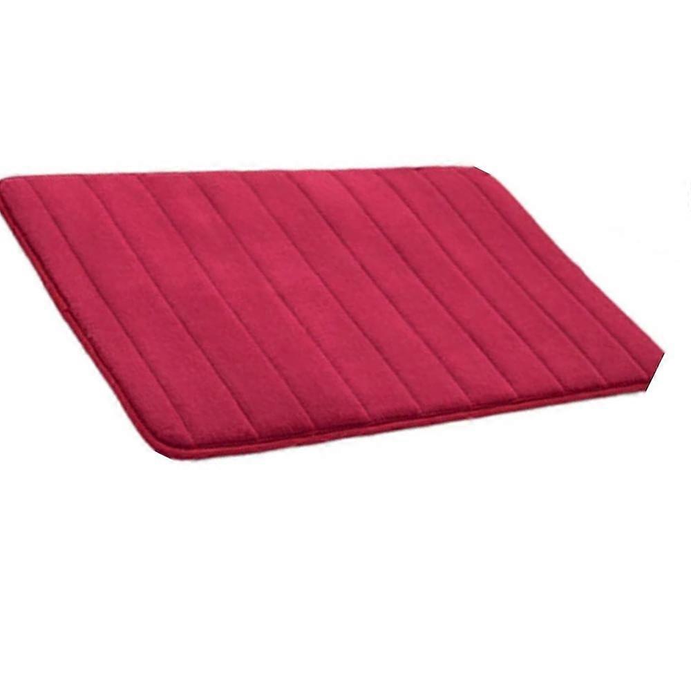 Memory Foam Absorbent Non-Slip Bath Mat, High Quality Polyester, Burgundy Red, 50 x 80 cm