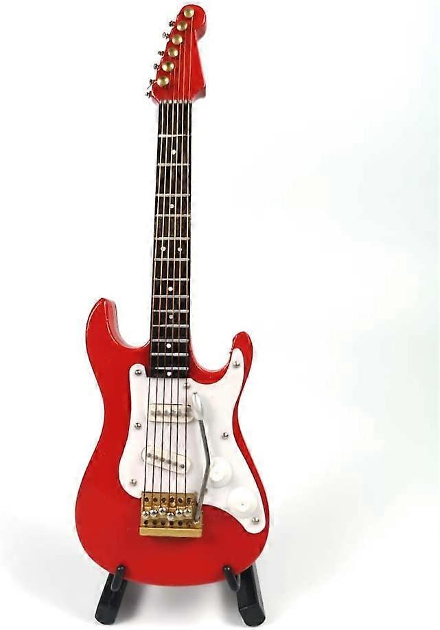 Rote E-Gitarre Modell Gitarre Ornament Dekor Modell Gitarre Modell mit Ständer (GE34R-10-S)