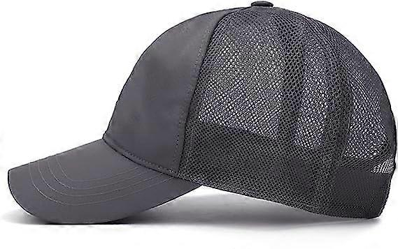 Mesh Quick Dry Baseball Cap Trucker Hats Adjustable Hat Gray