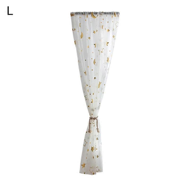 Curtains Drapes Versatile Semi Sheer Polyester Elastic Star Foil Print Sheer Curtains for Home