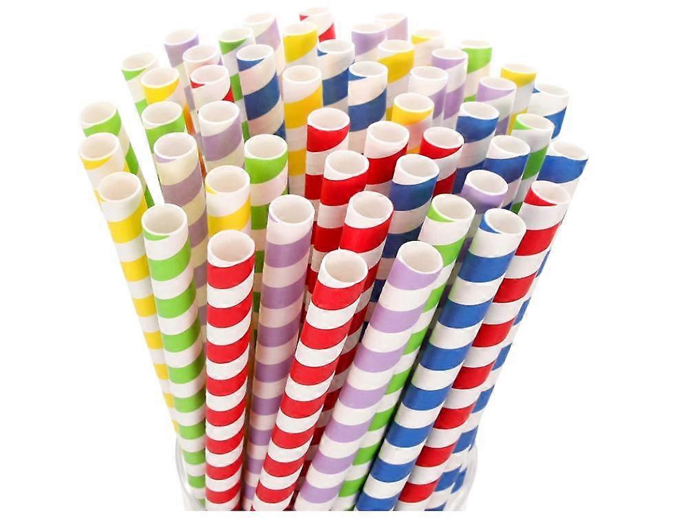 Paper Drinking Straws 300 Pack Biodegradable Random Colors