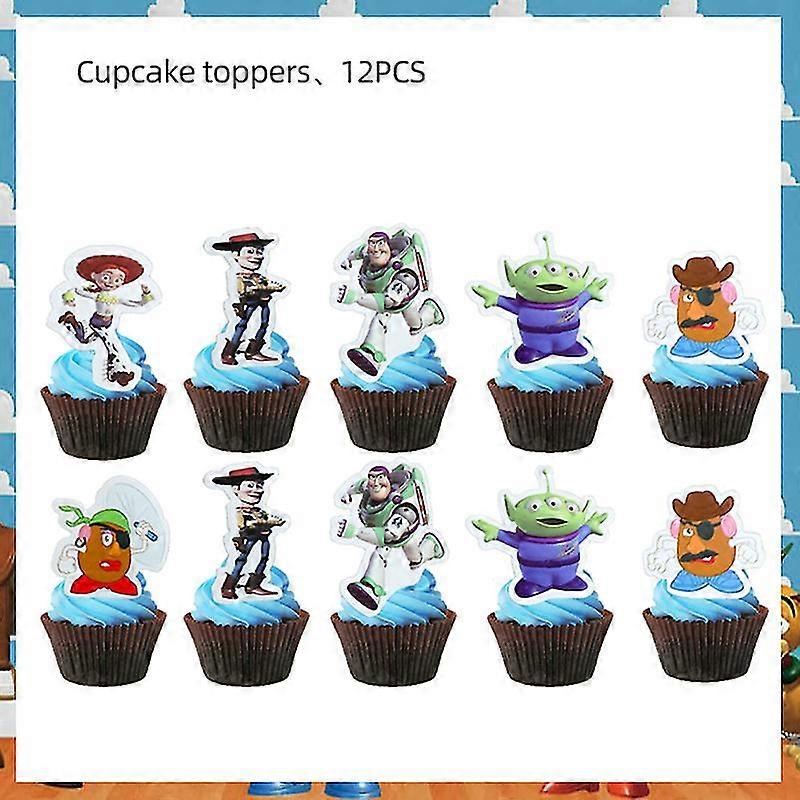 Blue Sky White Clouds Theme Party Supplies  Cartoon Toy Story Disposable Tableware Cup For Kids Boys Birthday Party Decorations