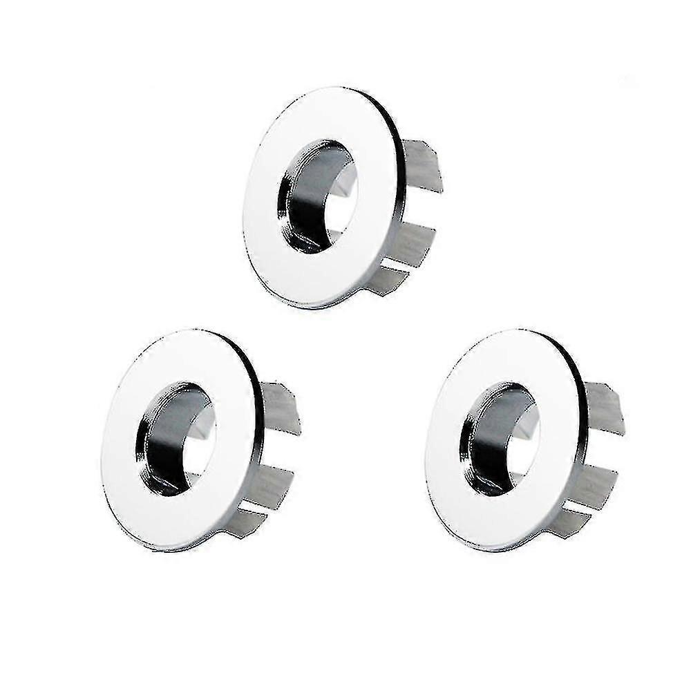 3 Pieces Sink Overflow Rings, Decorative Kitchen Bathroom Wash Sink Overflow Round Overflow Cover Drain Plug Cover Insert Hole