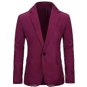 Naiwang Herren Business Casual Classic Gekerbtes Revers Double Split Pure Color Ein-Knopf-Anzugjacke 11 Farben