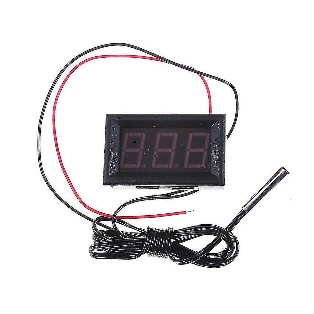 New Red Dc12v Digital Thermometer With Temp Probe -50~110c Temperature Detector Led