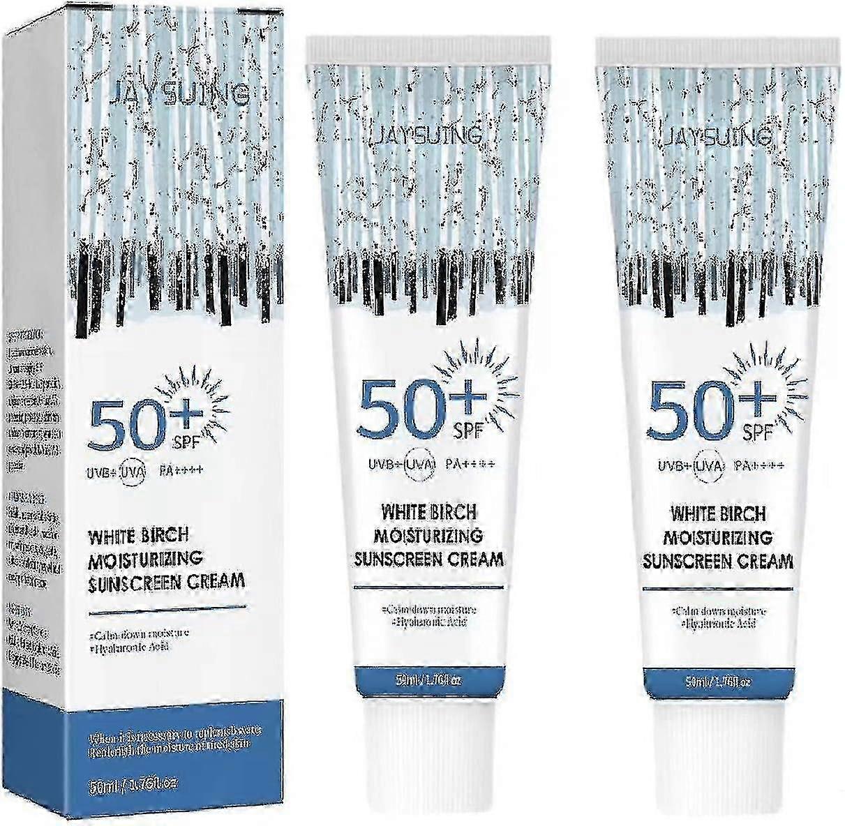 Jaysuing Oil Control Sunscreen,refreshing Moisturizing Non-greasy, Isolation Protection Uv,will Leave You 2pcs