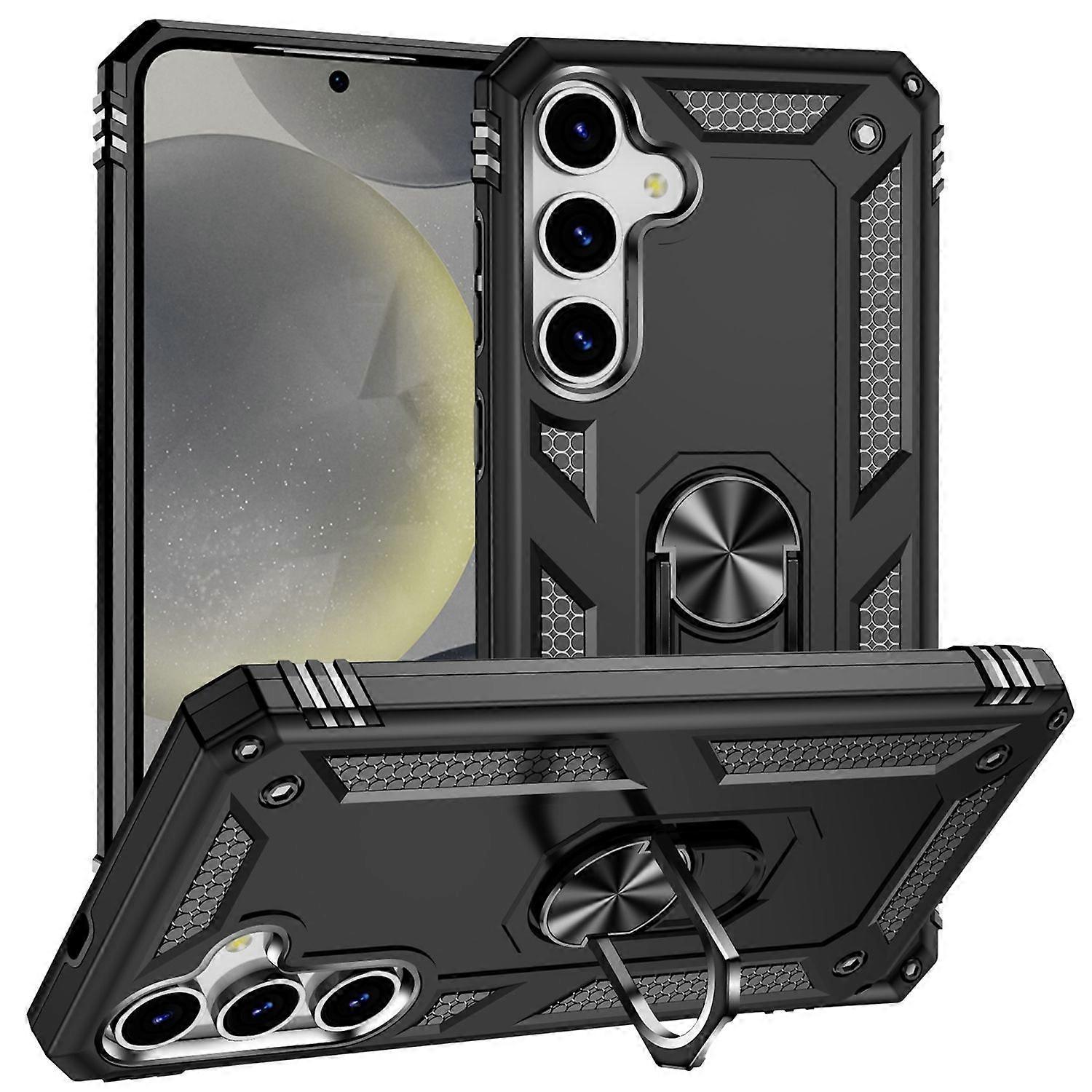 适用于三星 Galaxy S25 5G Armor 磁环混合 TPU 保护壳黑色