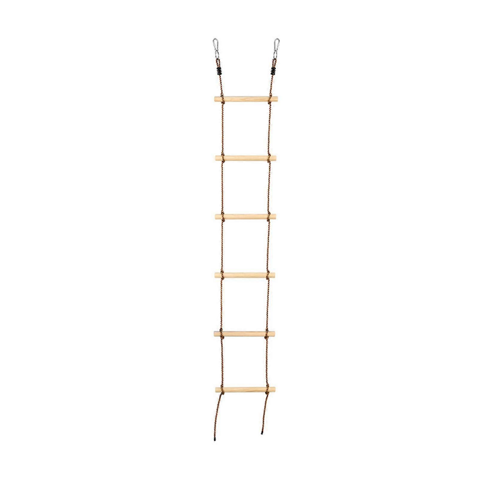 Climbing Rope Ladder for Kids 6 Sections Wooden for Parks Playground Outdoor
