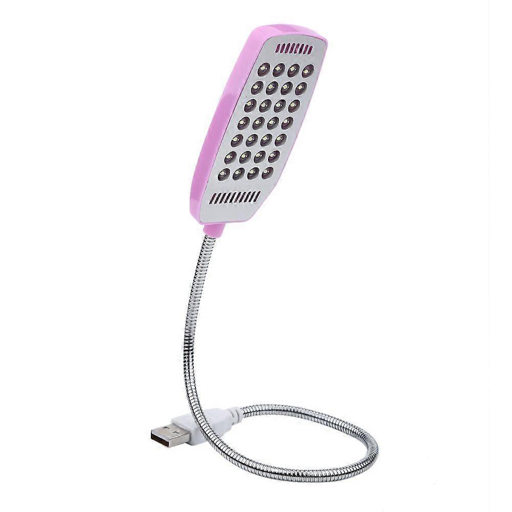 5V Flexible Gooseneck Mini USB 28 LED Portable Reading Light Computer Lamp Without Switch Pink