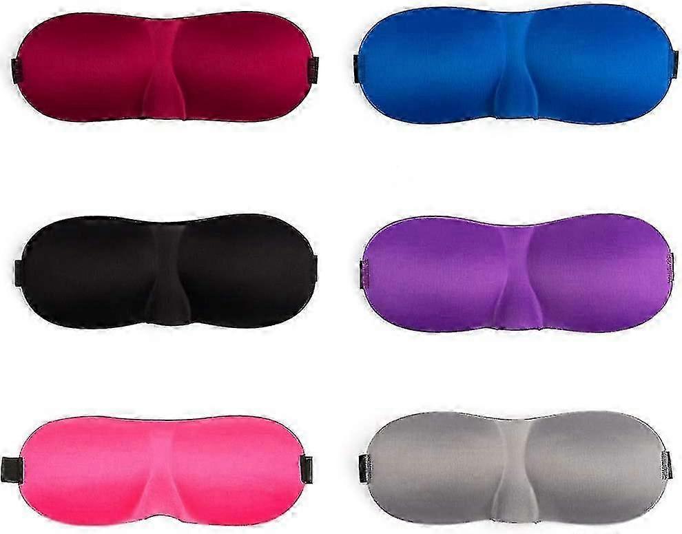 Pack Of 6 3d Sleep Eye Mask With Adjustable Straps