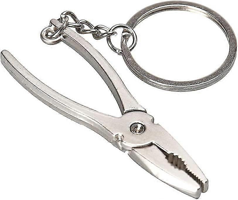 nøkkelring mini wire stripper tanger krympe verktøy nøkkelring bærbar rustfritt stål multi-verktøy trebearbeiding nøkkelring nipper håndverktøy (sølv) (1p