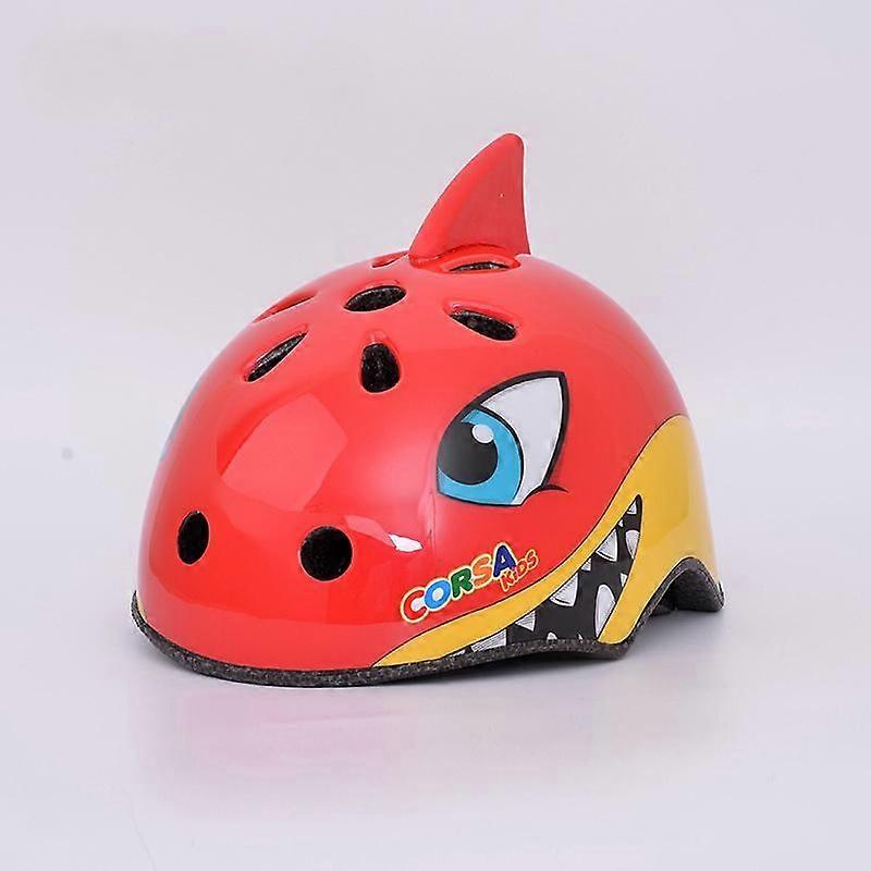 Toddler children's bicycle helmet  red shark  S