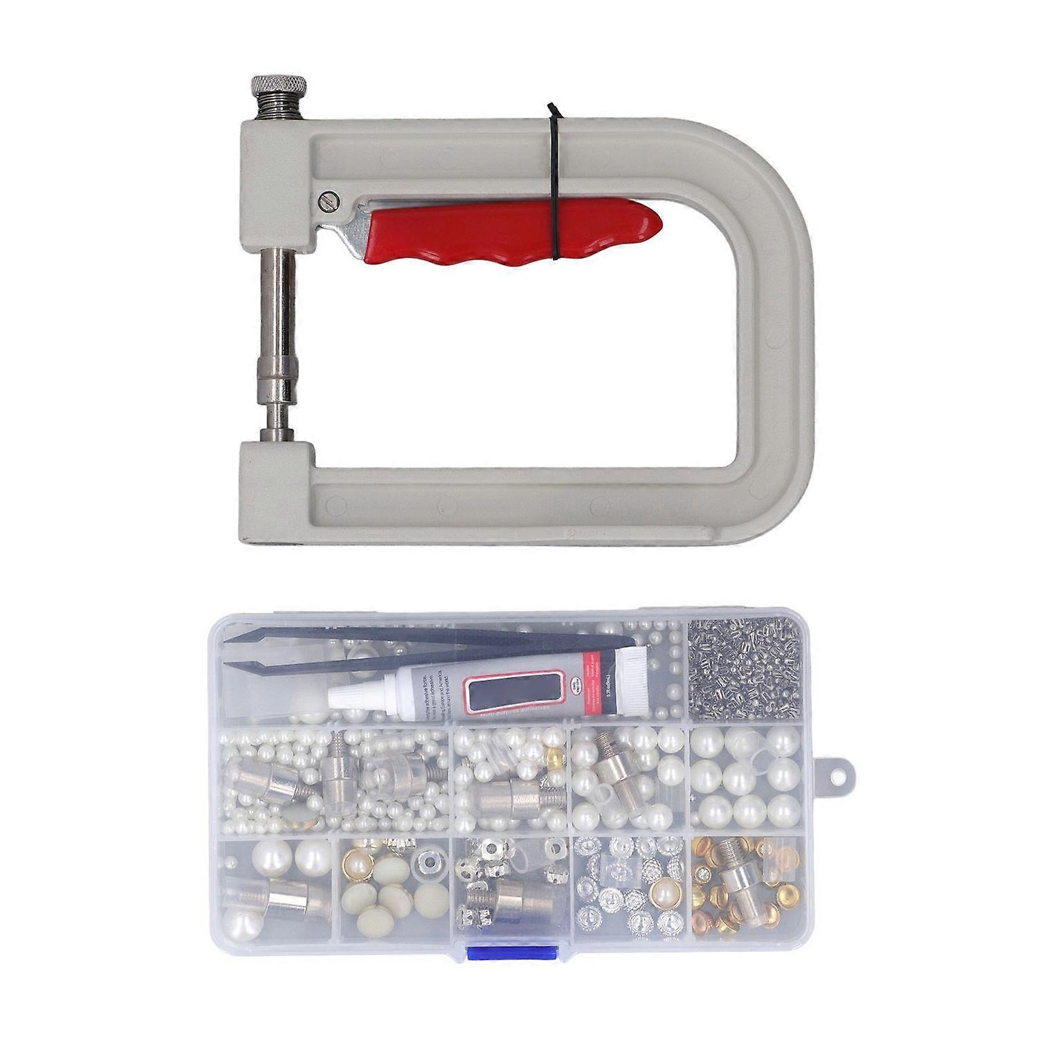 Pearl Setting Machine Set 10 Molds Accurate Positioning DIY Pearl Beads Hand Press Setting Machines