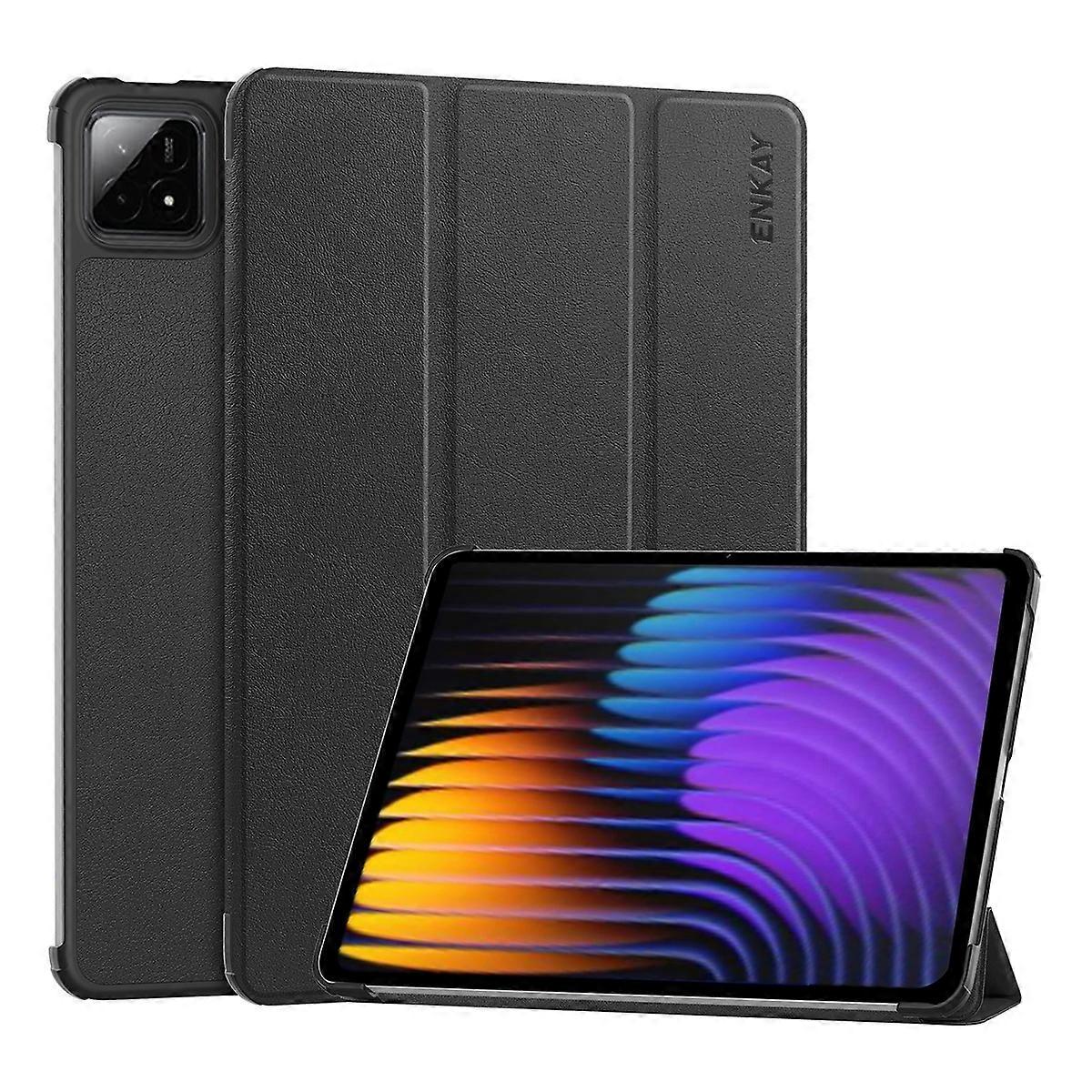 ENKAY Tri-fold Custer Texture Leather Smart Tablet Case