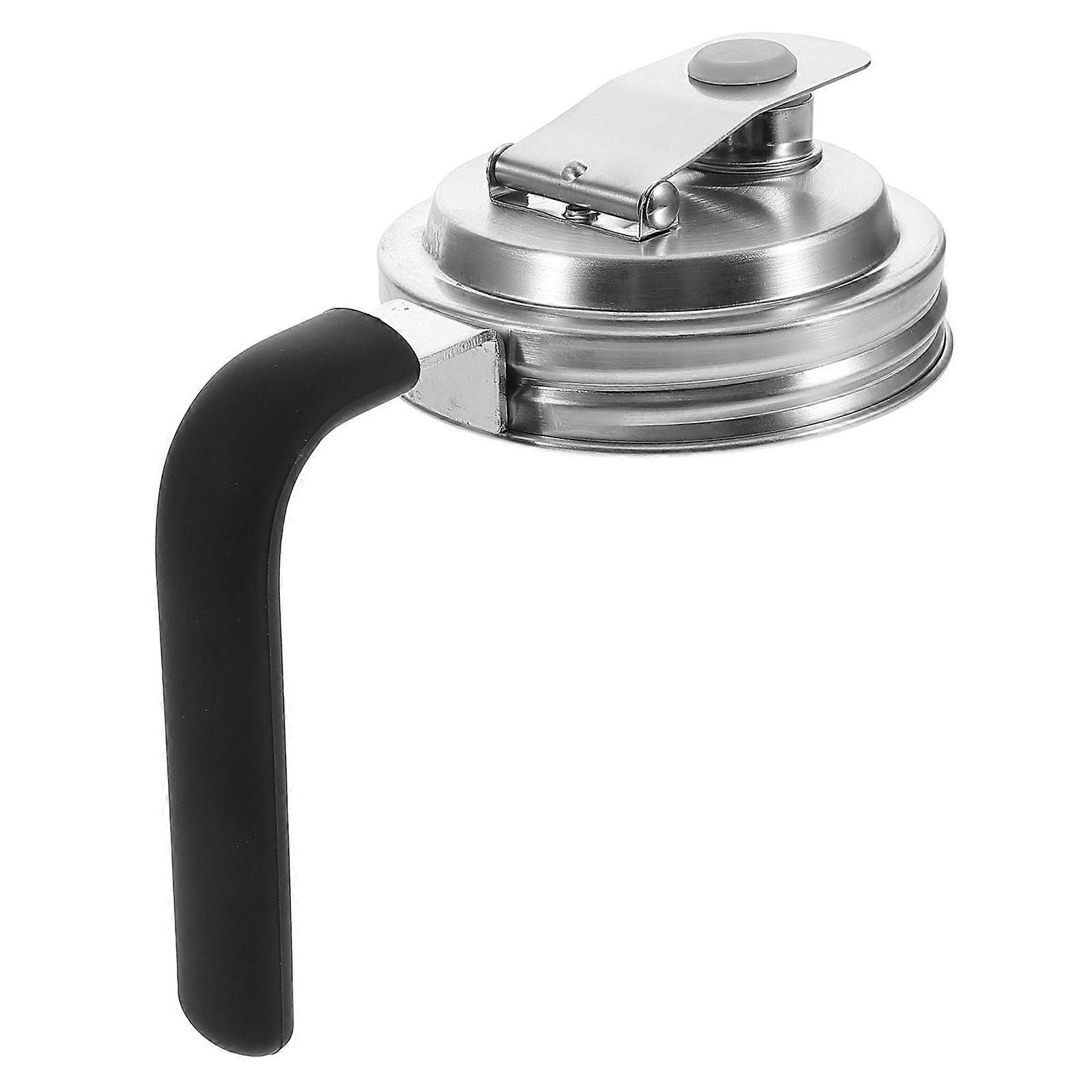 Stainless Steel Mason Jar Lid With Handle And Spout Kitchen Water Pitcher Lid Replacement For Drinking And Pouring Universal Mason Bottle Cover