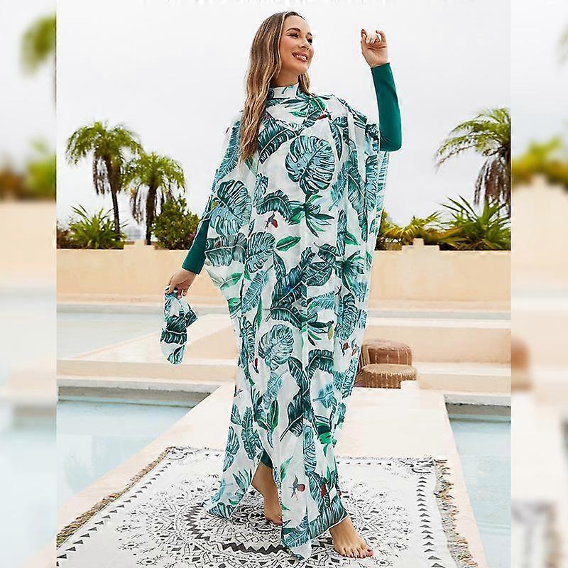 Femmes Impression Maillot De Bain À Manches Longues Maillot De Bain En Mousseline Modeste Maillot De Bain Maillot De Bain Imperméable