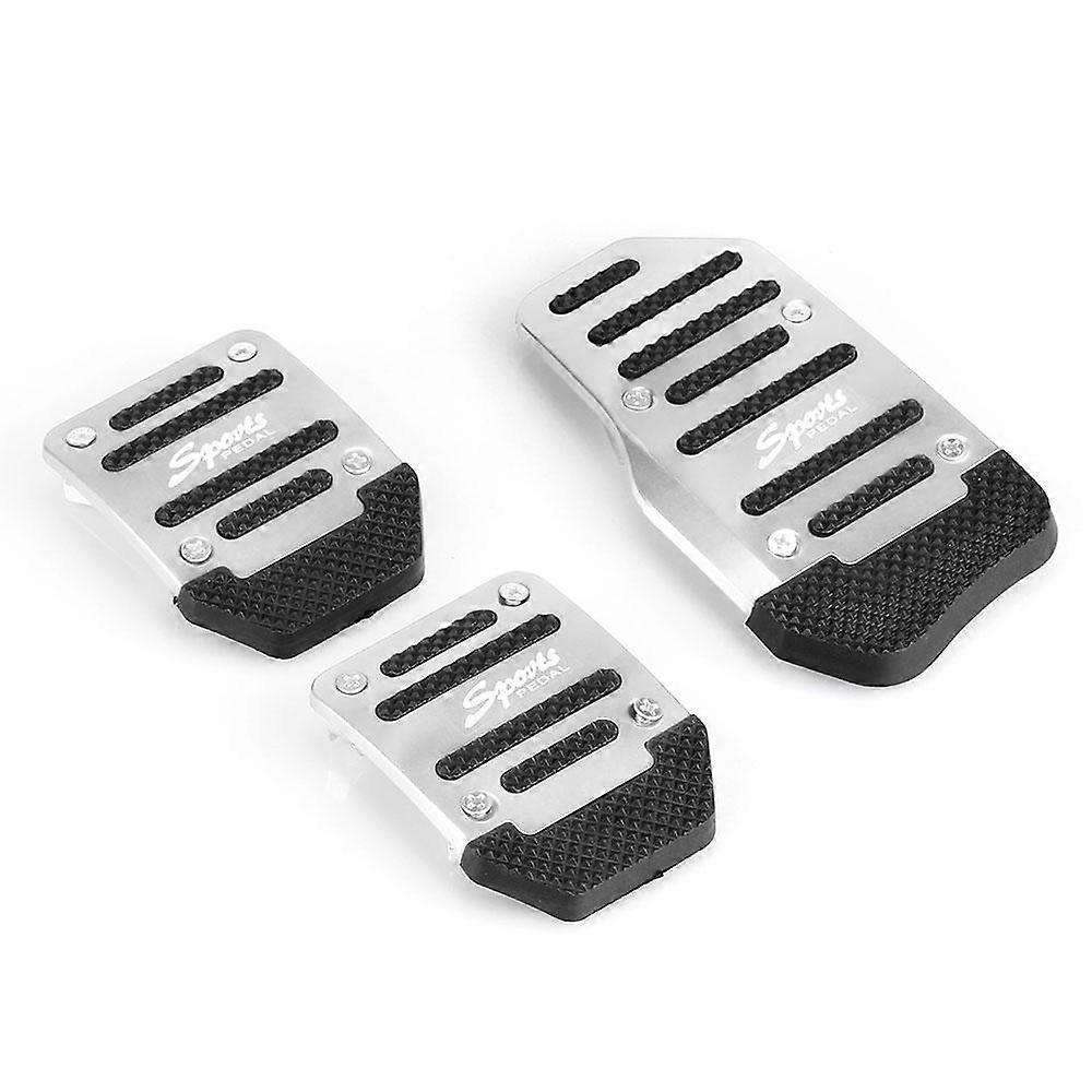 3Pcs Aluminum Car Manual Series Automatic Brake Throttle Non-slip Pedal Cover Auto Parts