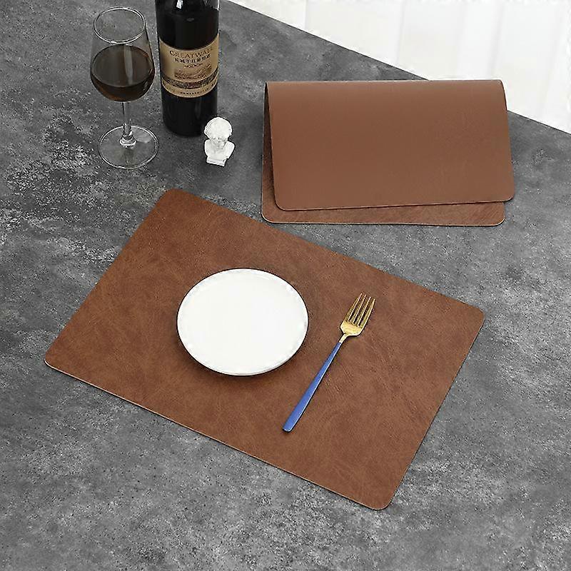 Hem Kök Värmebeständiga bordstabletter i läder Cafébar Rengöring Torkbar Tvättbar Bordstablett Inomhus Utomhus Mattor och dynor