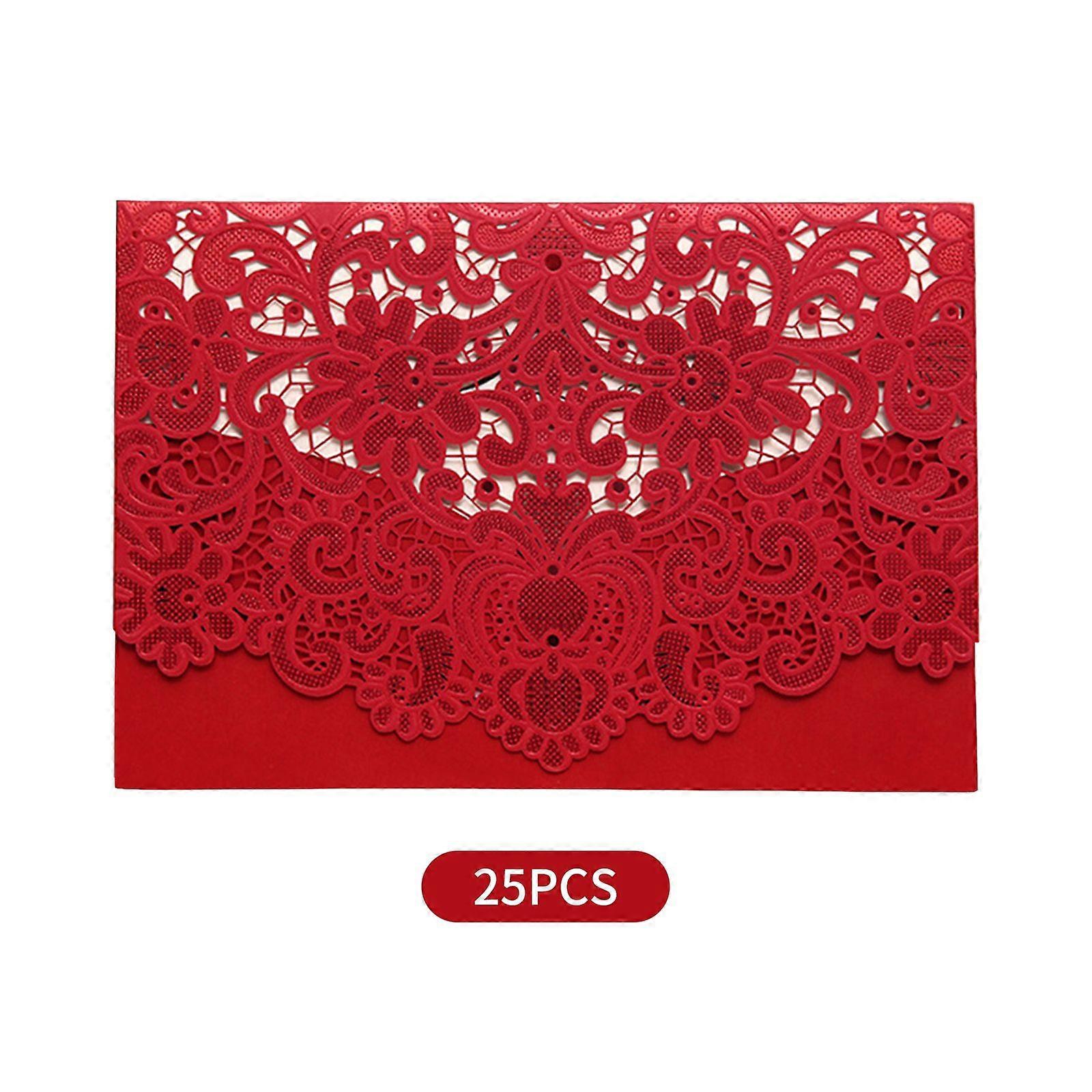 25PCS Hollow Out Wedding Invitations Cards with Envelopes For Wedding Bridal Shower Engagement Greeting Card Anniversary Valentine Birthday Gift for H