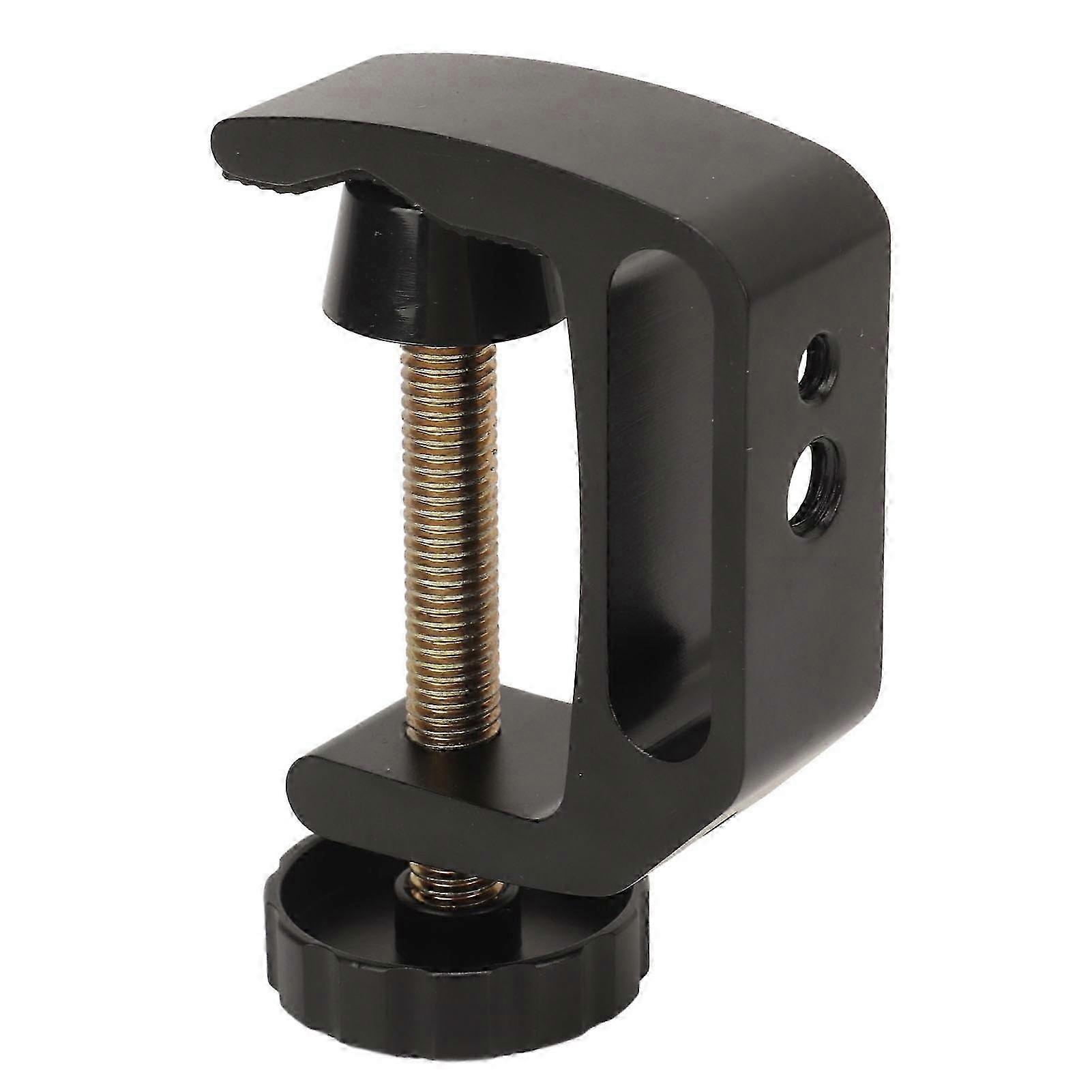 Photographie C Clamp Support de bureau en alliage d’aluminium C Clamp avec trou fileté 1/4in et 3/8in pour table f74