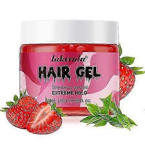 Edge Controller Gel für schwarzes Haar, nicht fettender Edge Smoother & Styling Tamer, veredelt mit glänzendem, glattem Finish und Erdbeerduft